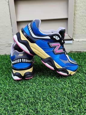 New Balance 9060 Blue Oasis Real Pink Black Shoes GC9060BP Men Size 7 Sneakers
